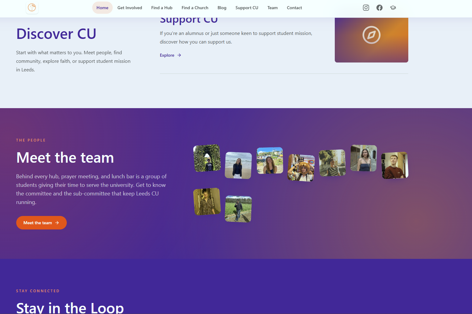 Screenshot of the LUU Christian Union website